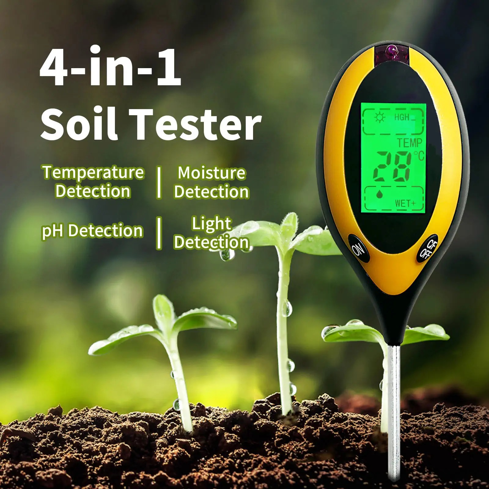 Ph Meter - Portable Soil PH and Humidity Tester