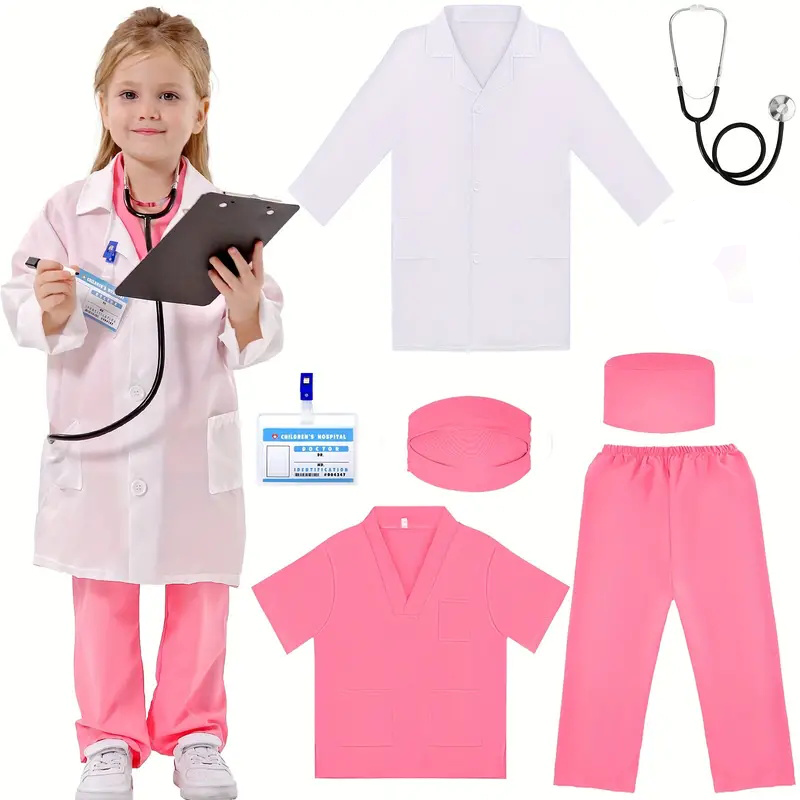 Medical Lab Coats - 7PCS Kids Doctor Nurse Cosplay Outfit