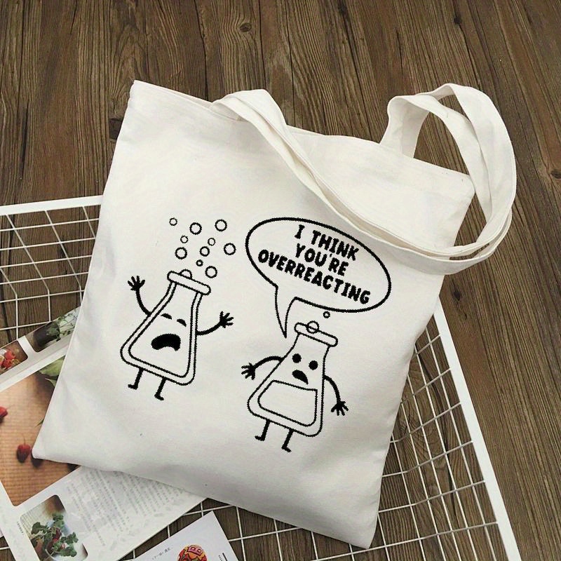 Medical Lab Gifts - White Canvas Tote Bag Cartoon Chemistry