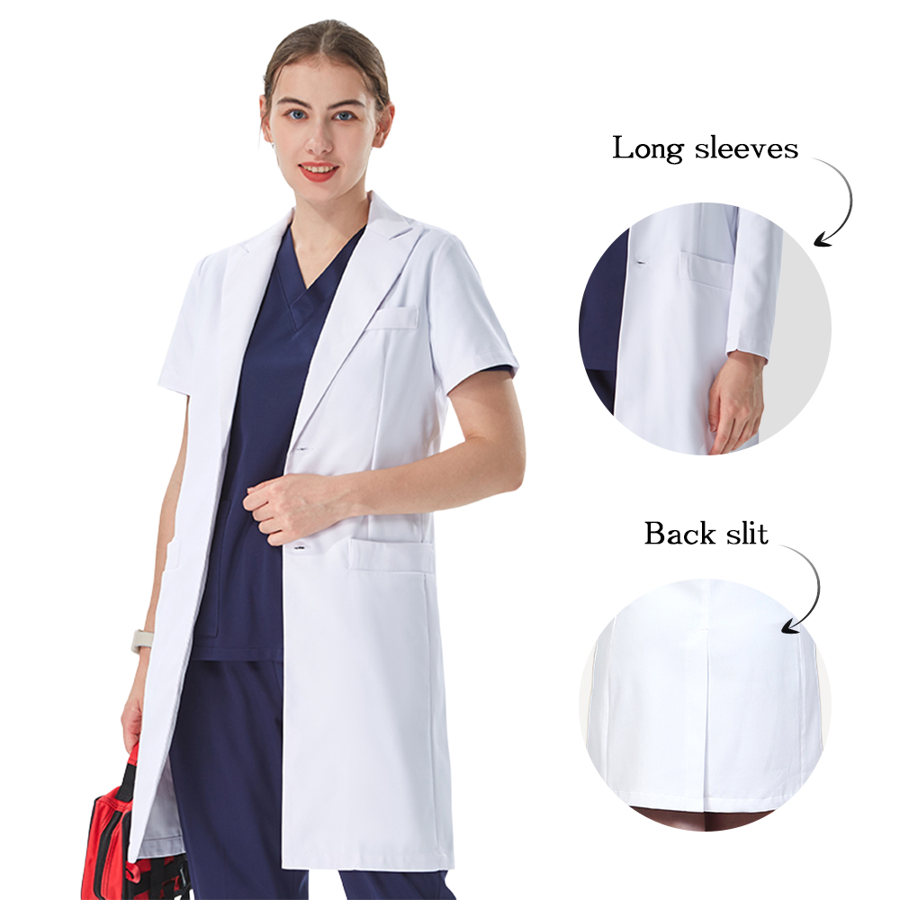Medical Lab Coats - Thoughtful Lapel Collar White Lab Coat