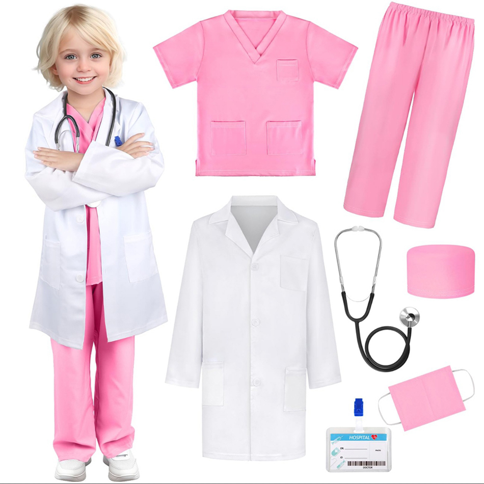 7 Pcs/Pack Kid White Medical U - Medical Lab Coats review and price