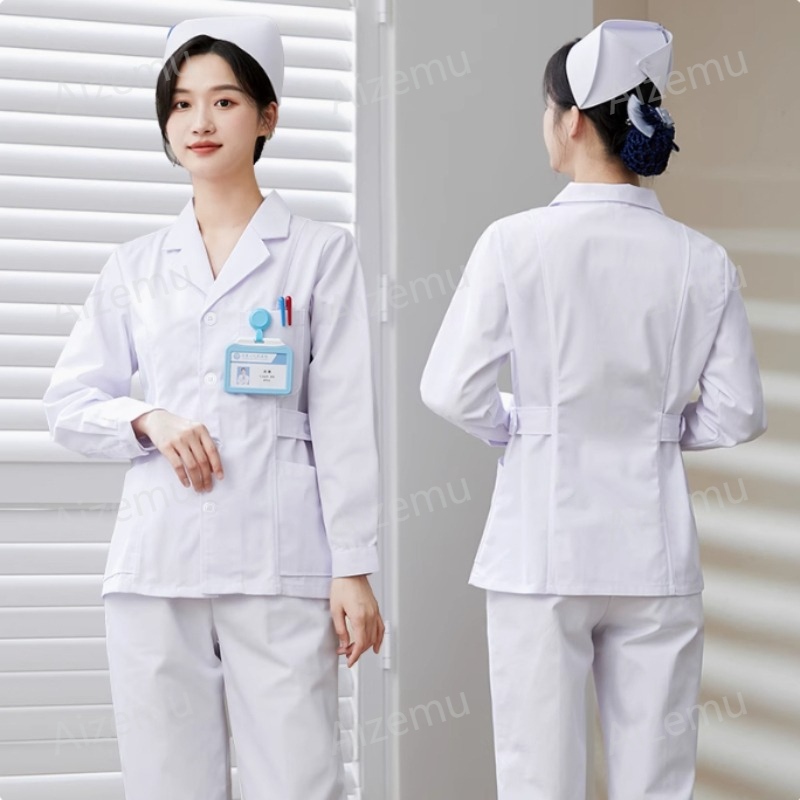 New White Long Sleeve Nurse Un - Medical Lab Coats review and price