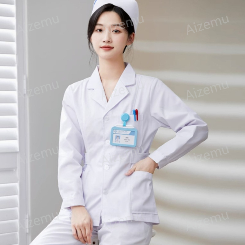 New White Long Sleeve Nurse Un - Medical Lab Coats review and price