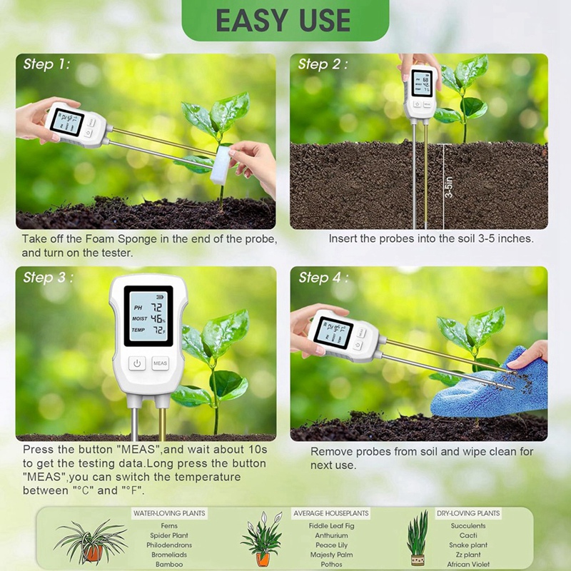 3 in 1 Soil Moisture Meter, Di - Ph Meter review and price