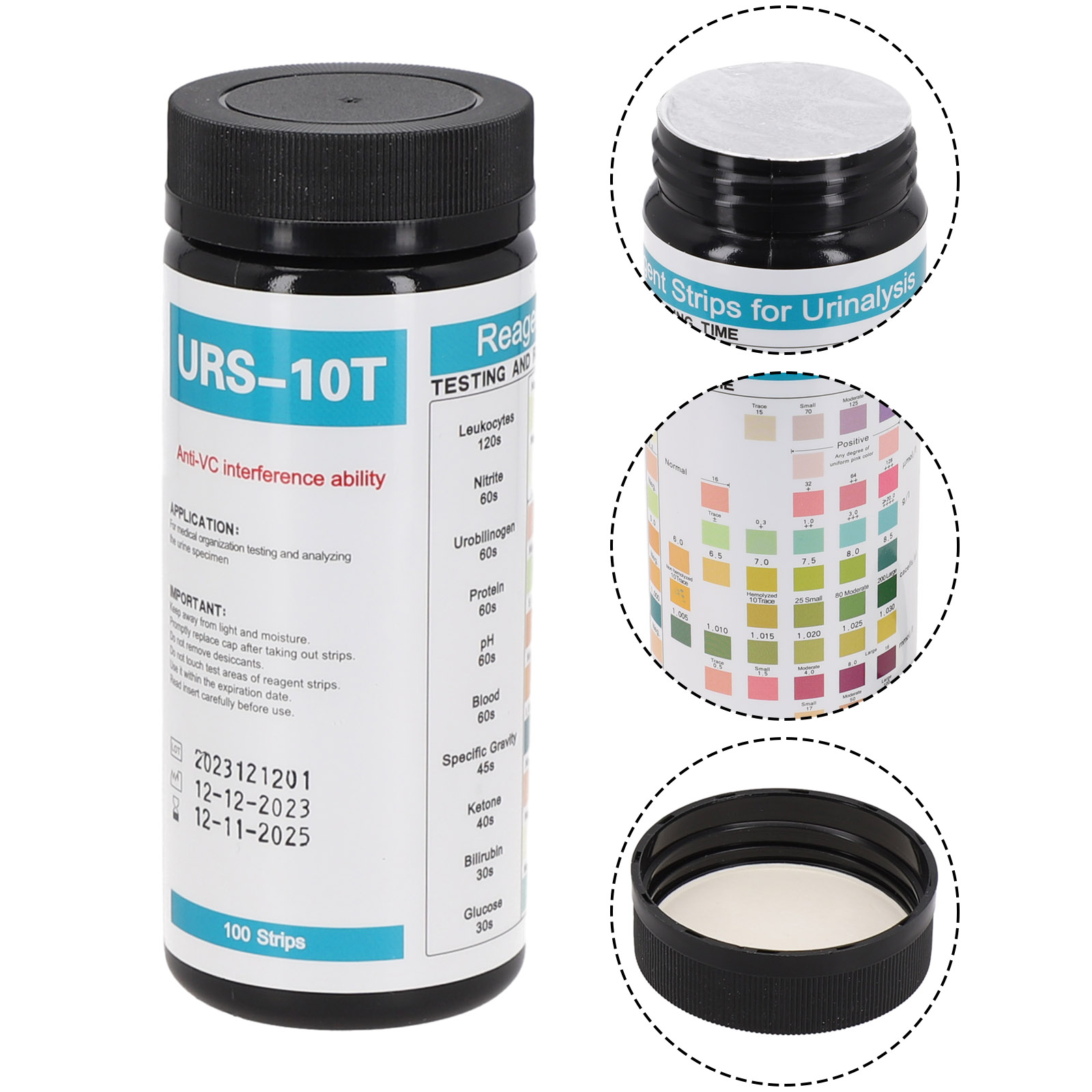 100 Strips URS-10T Reagent Uri - Urinalysis Reagent Strip review and price